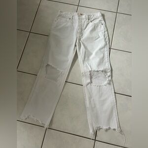 We The Free White Distressed Women Jeans